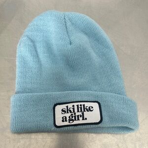 Blue 'Ski Like a Girl' Beanie